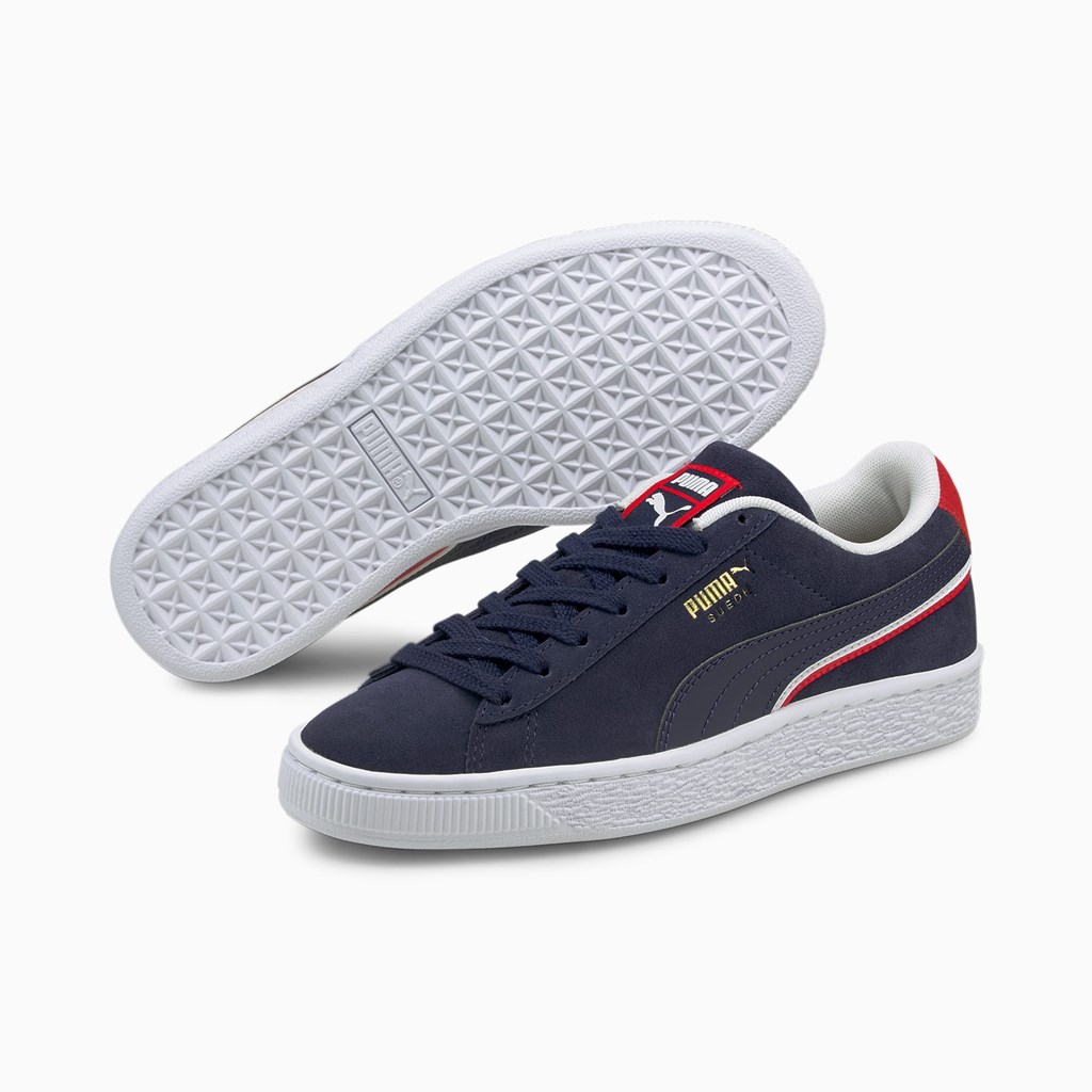 Puma Suede Triplex JR Joggesko Gutt Rød Hvite | VD9801563