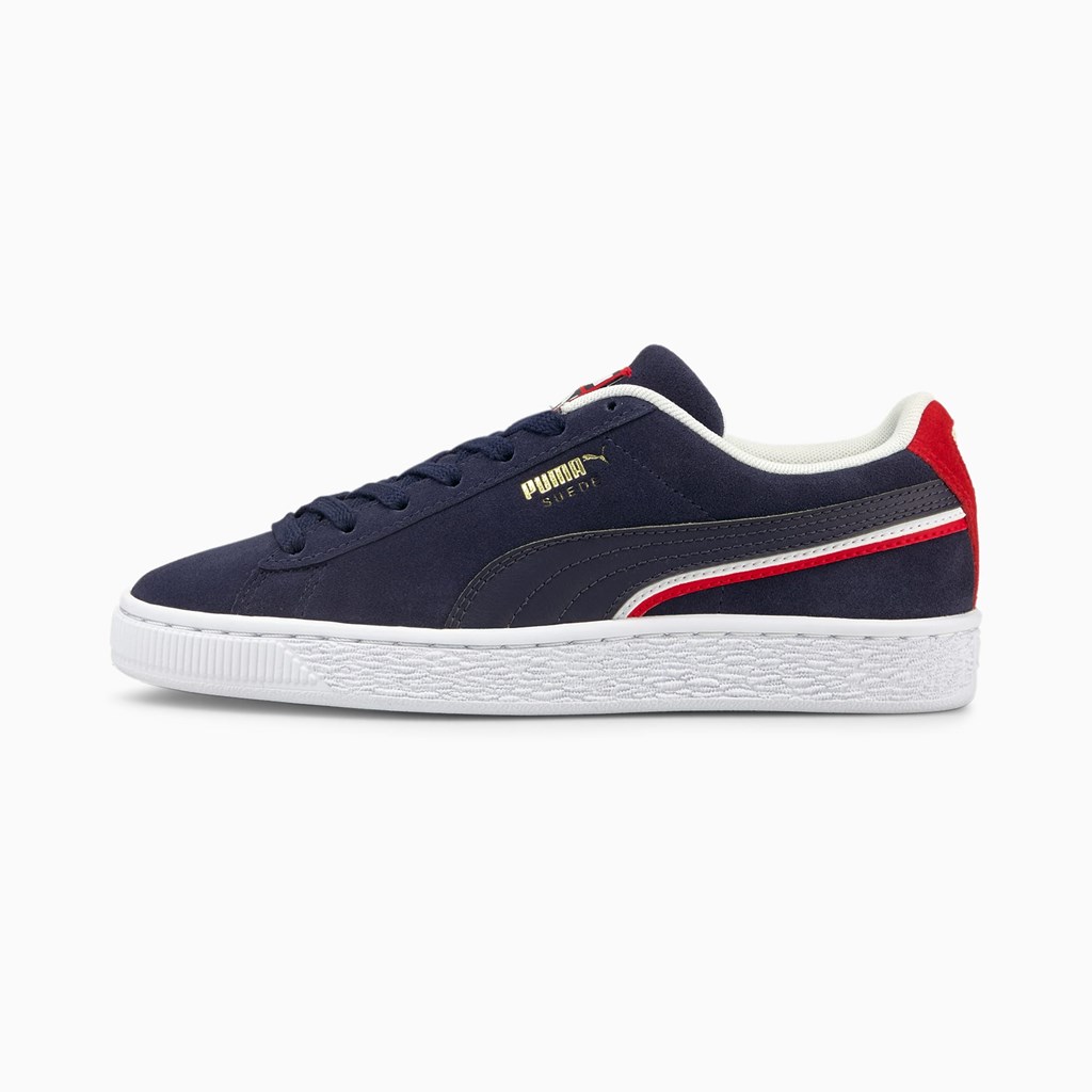 Puma Suede Triplex JR Joggesko Gutt Rød Hvite | VD9801563