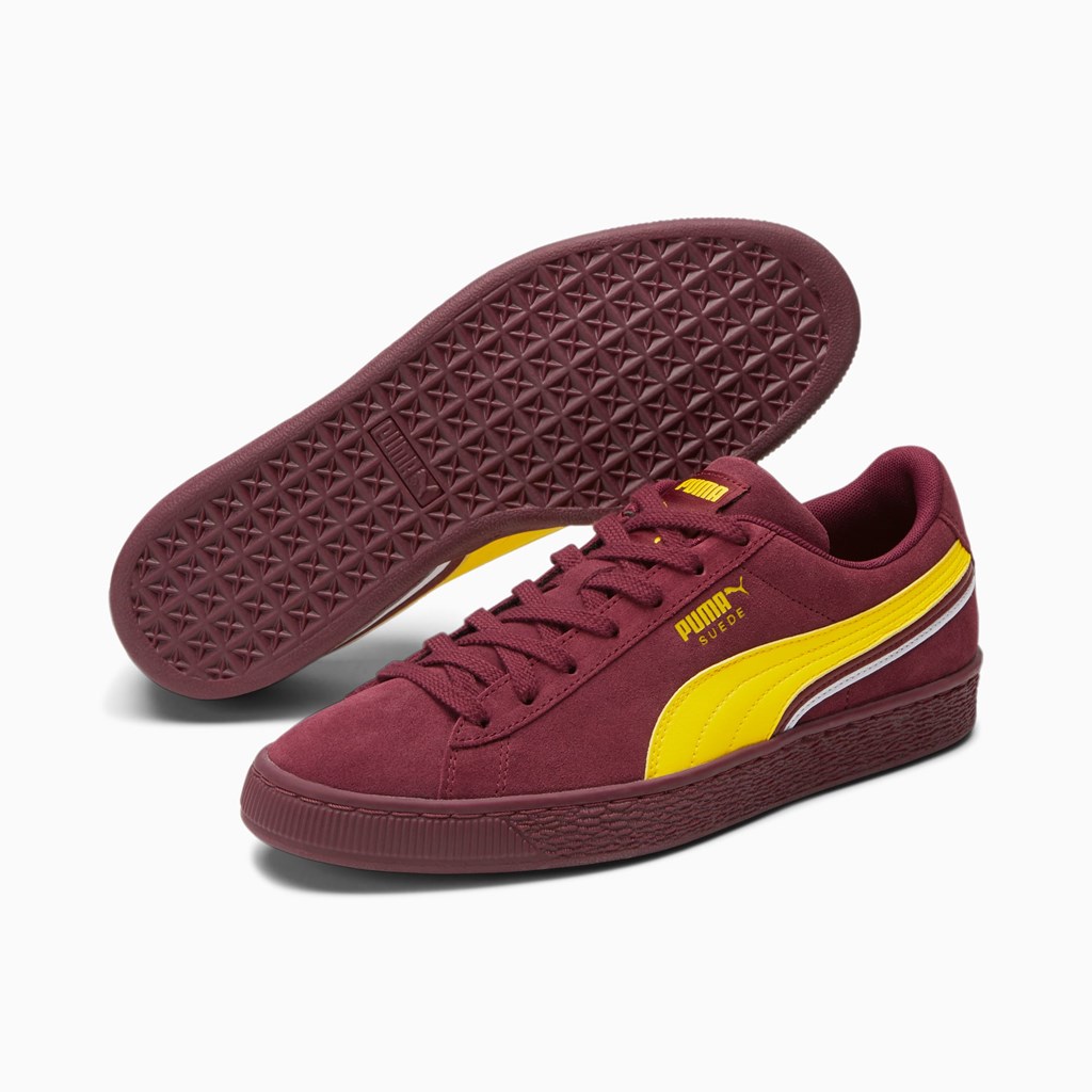 Puma Suede Triplex Joggesko Dame Burgunder Hvite | ZY7541086