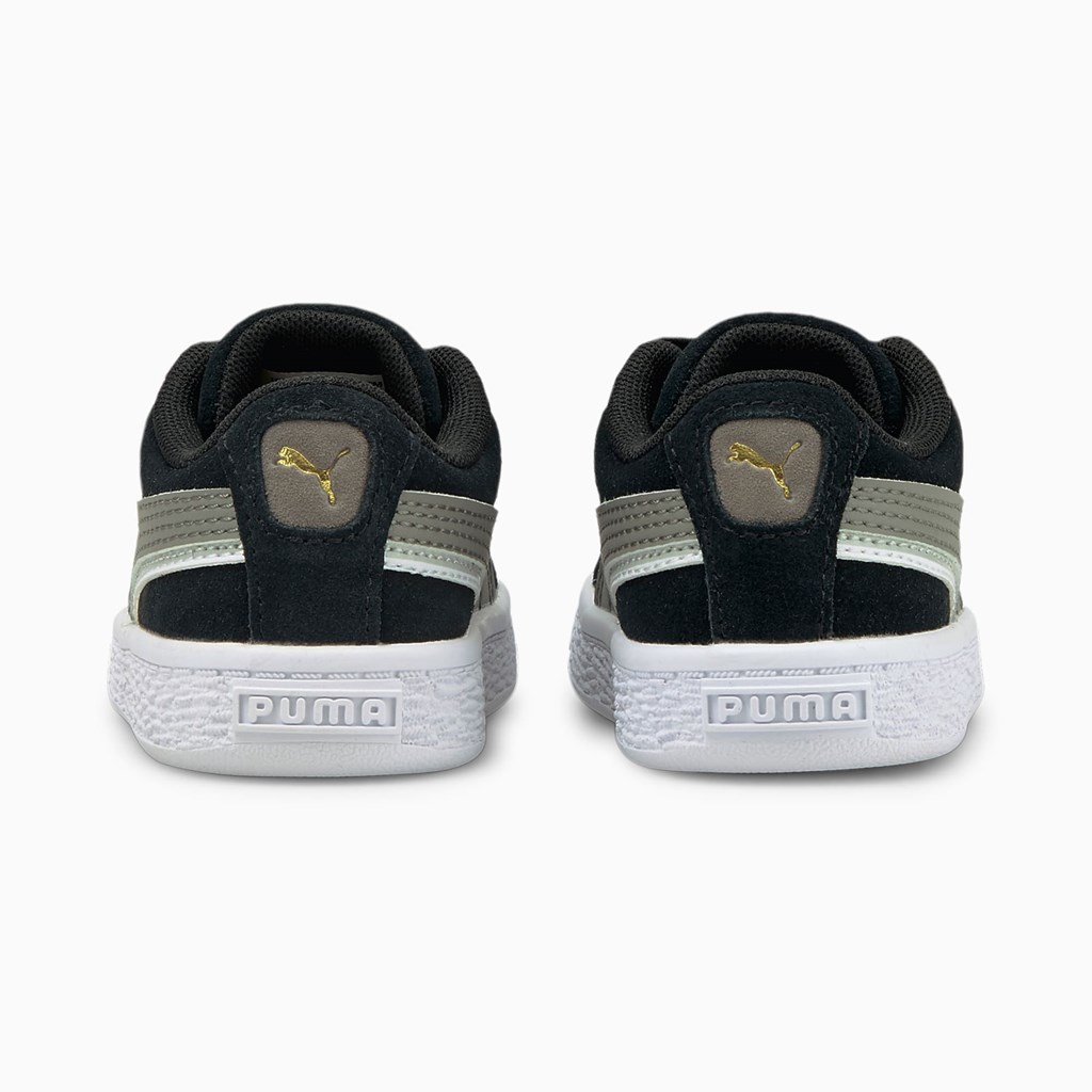 Puma Suede Triplex Toddler Basketsko Jente Svarte Hvite | 063NUZCVF