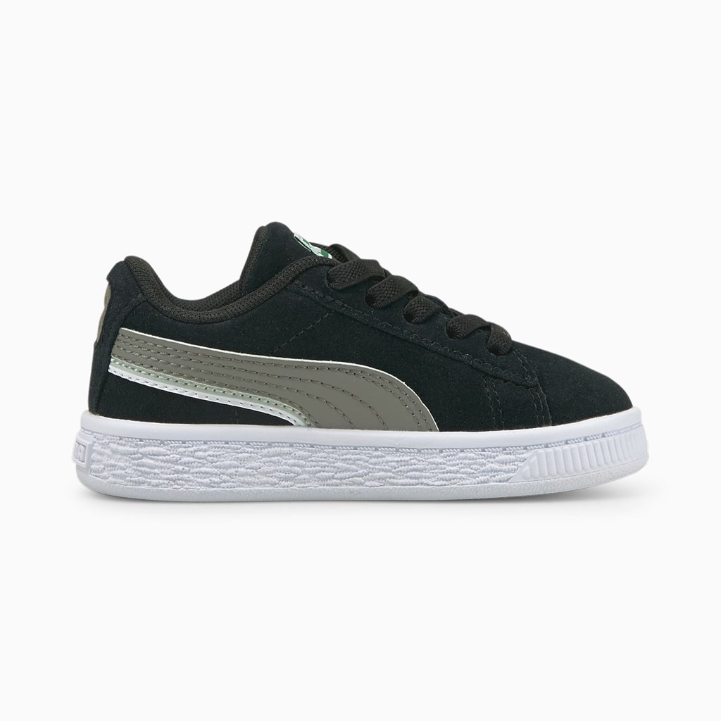 Puma Suede Triplex Toddler Basketsko Jente Svarte Hvite | 063NUZCVF