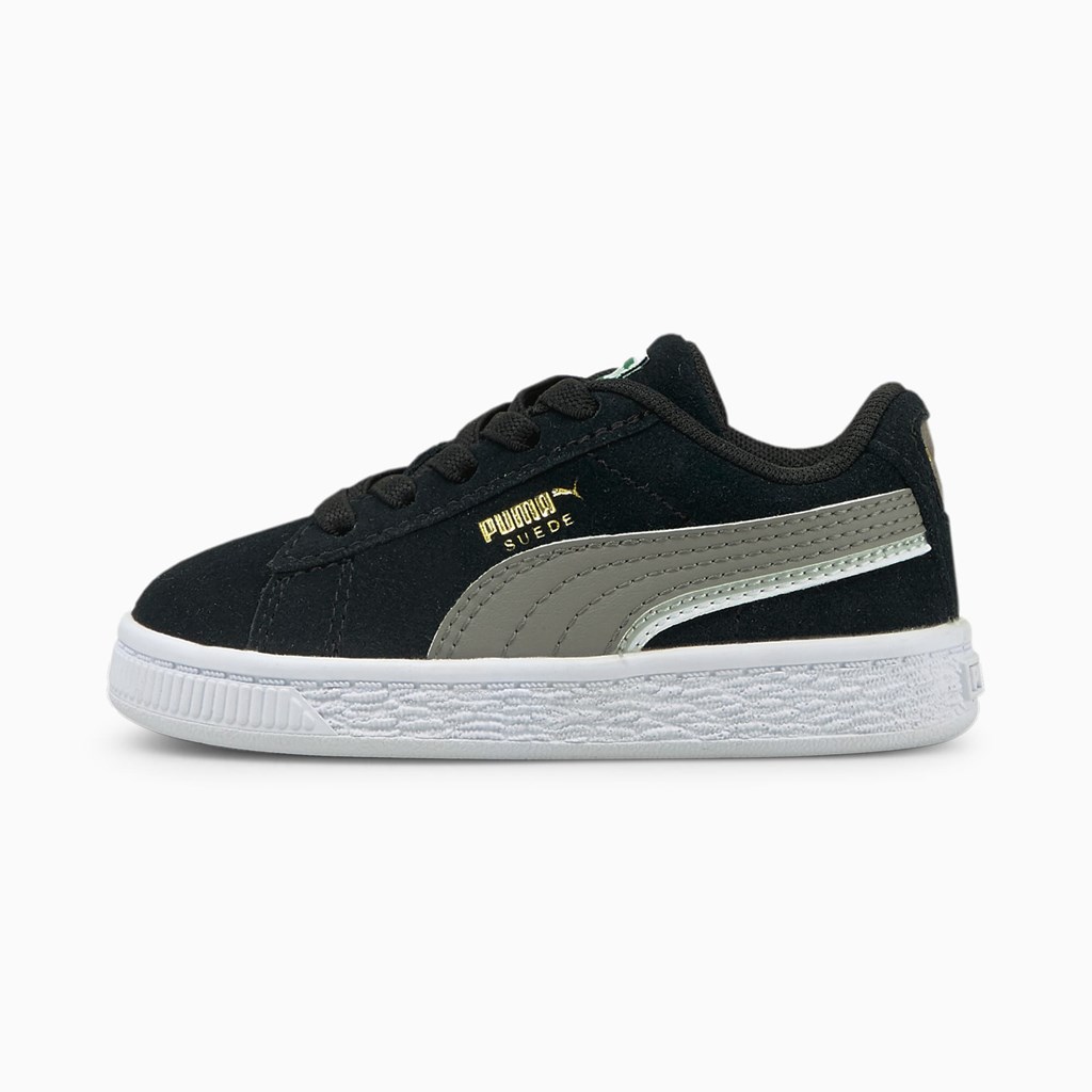 Puma Suede Triplex Toddler Basketsko Jente Svarte Hvite | 063NUZCVF