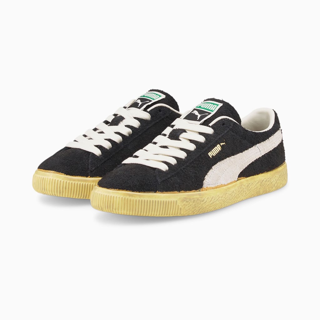 Puma Suede VTG The NeverWorn Joggesko Herre Svarte Hvite Gul | QL3501429