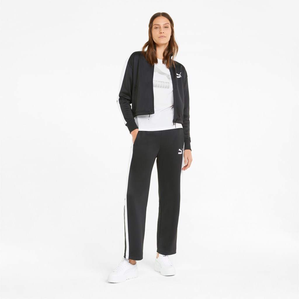 Puma T7 Crop Track Jakke Dame Svarte | 025AFPLGC