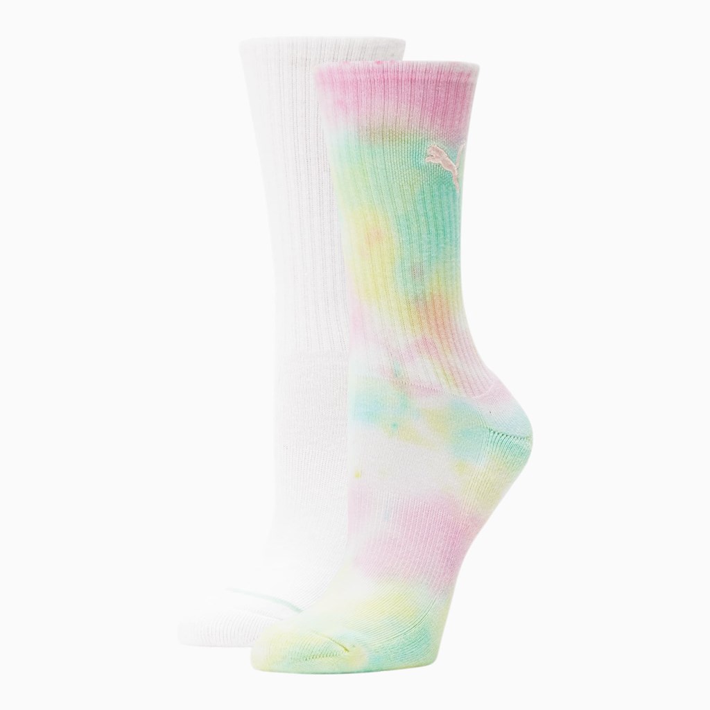 Puma Tie Die Crew Socks [2 Pack] Sokker Dame Hvite | BO1507396