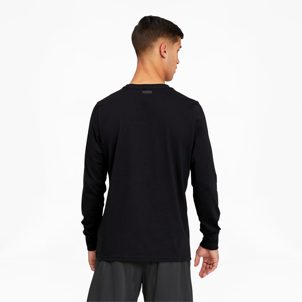 Puma Timeout Long Sleeve Basketball Løpe Tskjorte Herre Svarte | 867OJAUIC