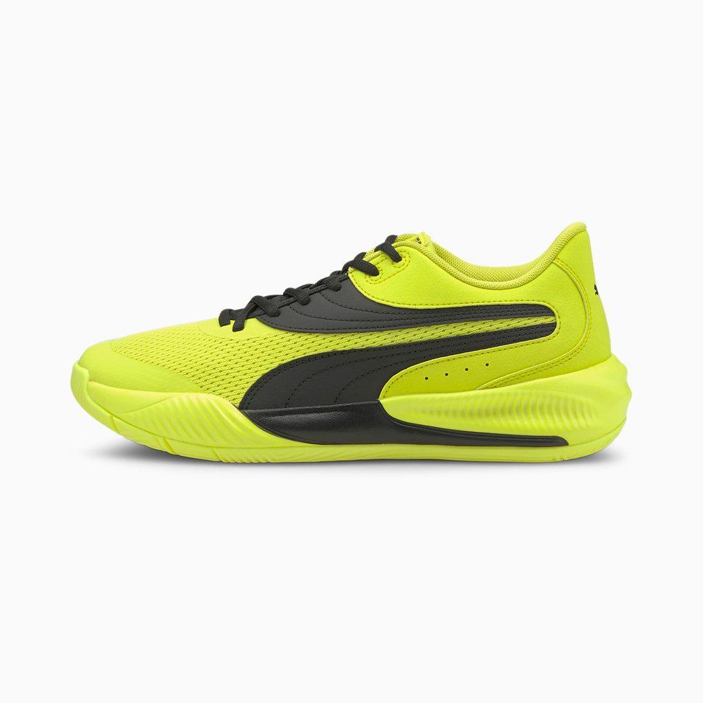 Puma Triple Basketball Joggesko Dame Gul Svarte | UT7419623