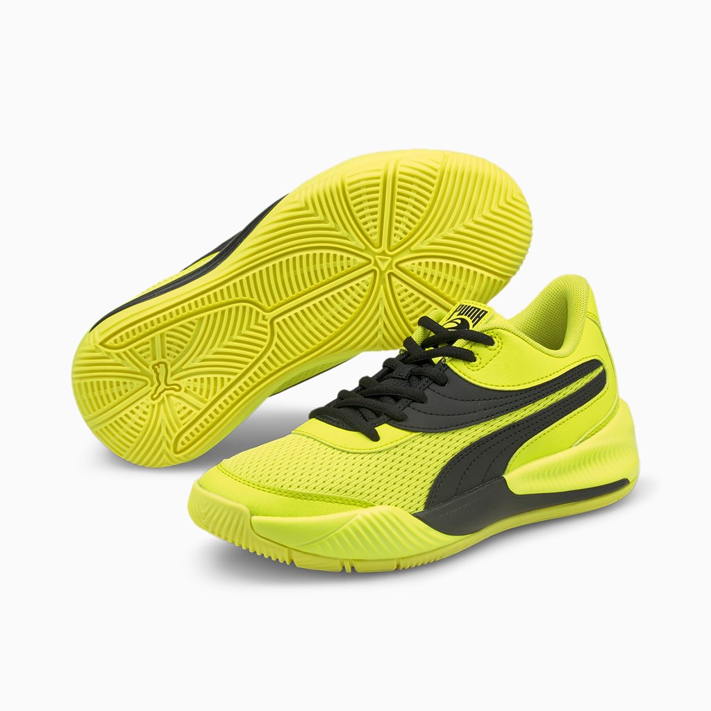 Puma Triple Basketball Jr Basketsko Jente Gul Svarte | 748IWYQDU