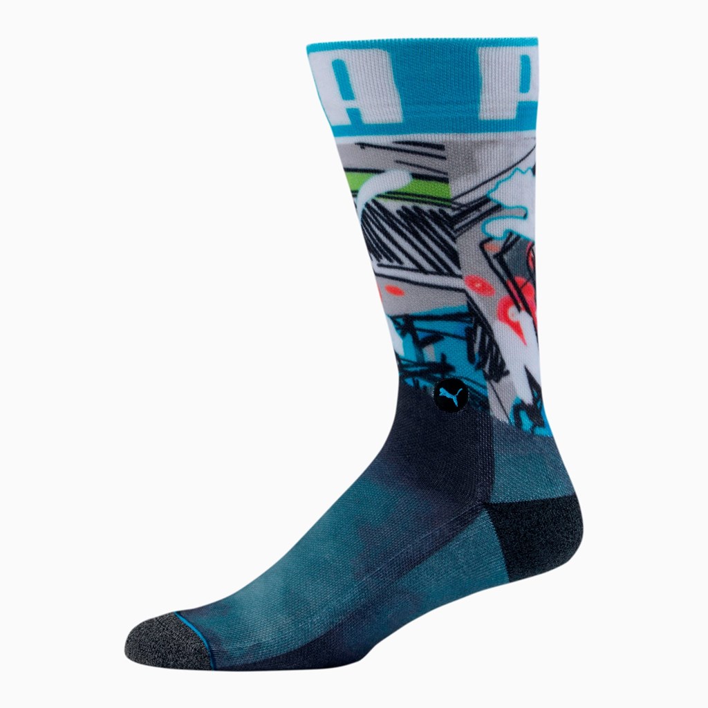 Puma Unisex Crew Socks [1 Pair] Sokker Dame Svarte Blå | JA9478210