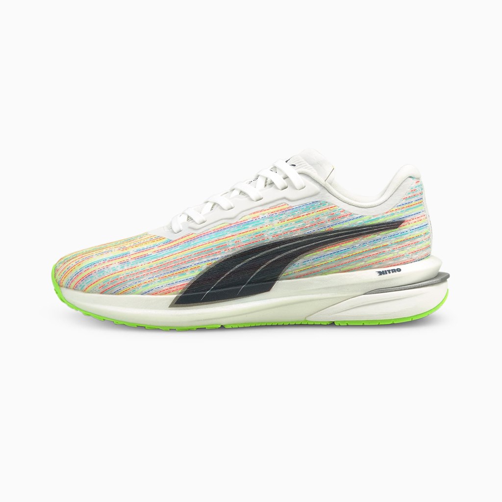 Puma Velocity Nitro Spectra Jogge Joggesko Dame Hvite Grønn | MY0582491