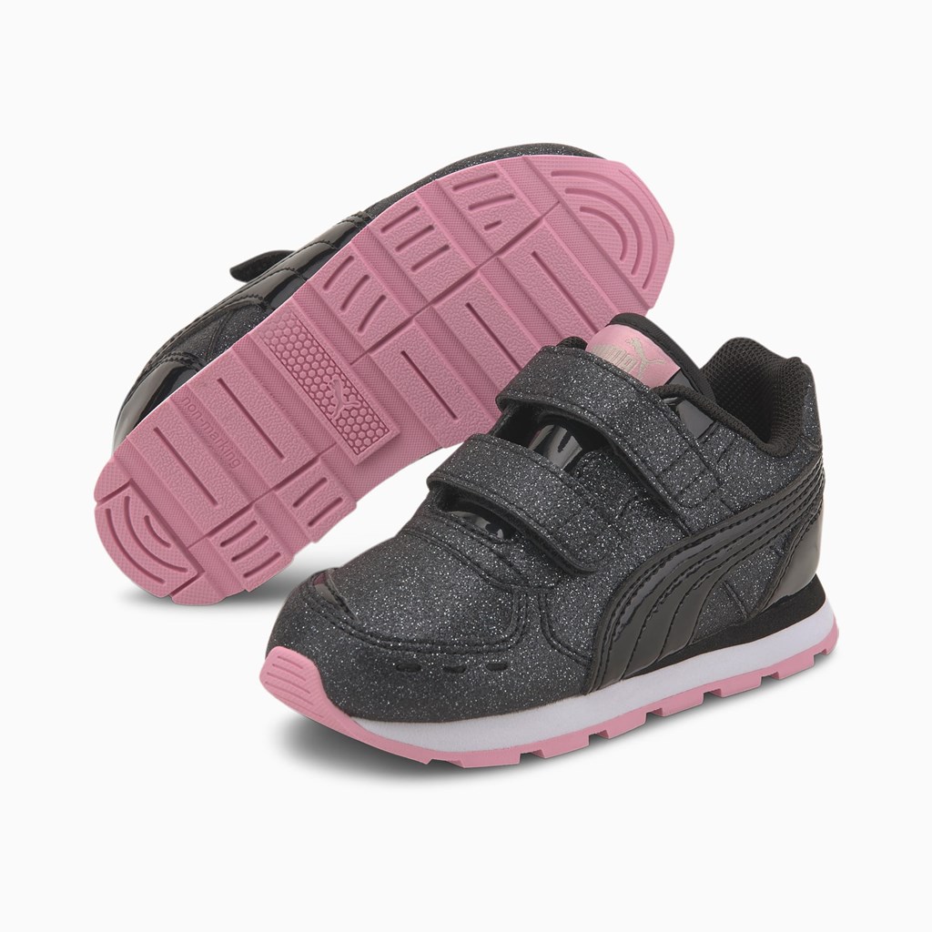 Puma Vista Glitz Toddler Joggesko Jente Svarte Svarte Rosa | LH7389014