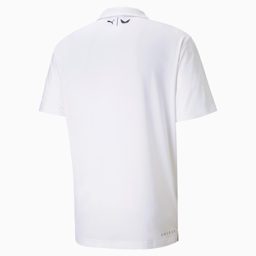 Puma Volition MATTR Banner Golf Polo T Skjorte Herre Hvite | 218DQOGZM