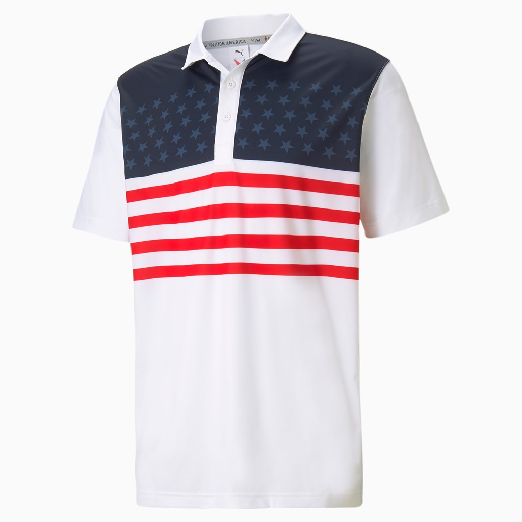 Puma Volition MATTR Banner Golf Polo T Skjorte Herre Hvite | 218DQOGZM