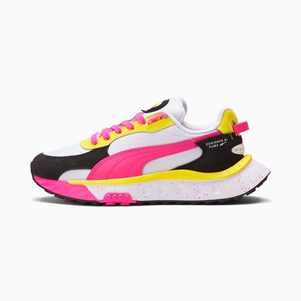 Puma Wild Rider Rollin' JR Joggesko Jente Hvite Rosa Gul | UY6208954