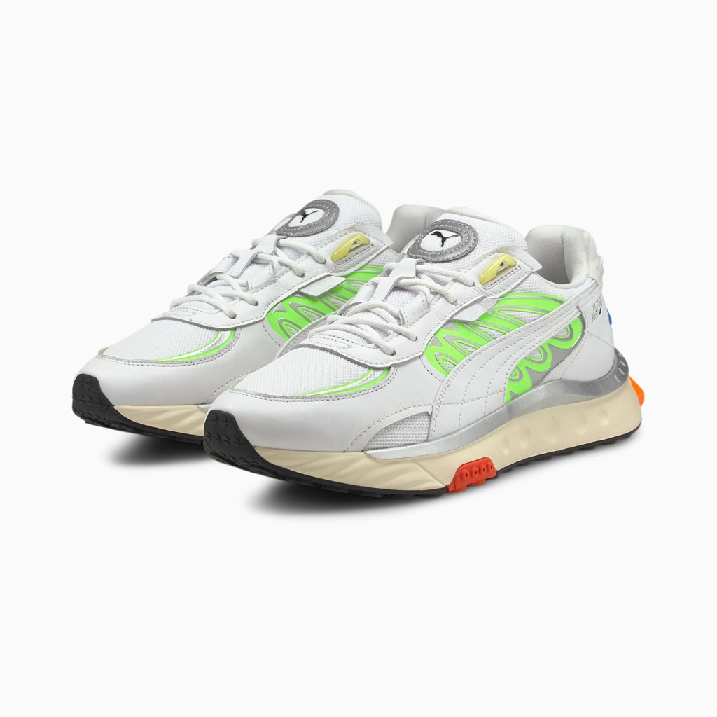 Puma Wild Rider Techno Joggesko Herre Hvite Grønn | HP1793654