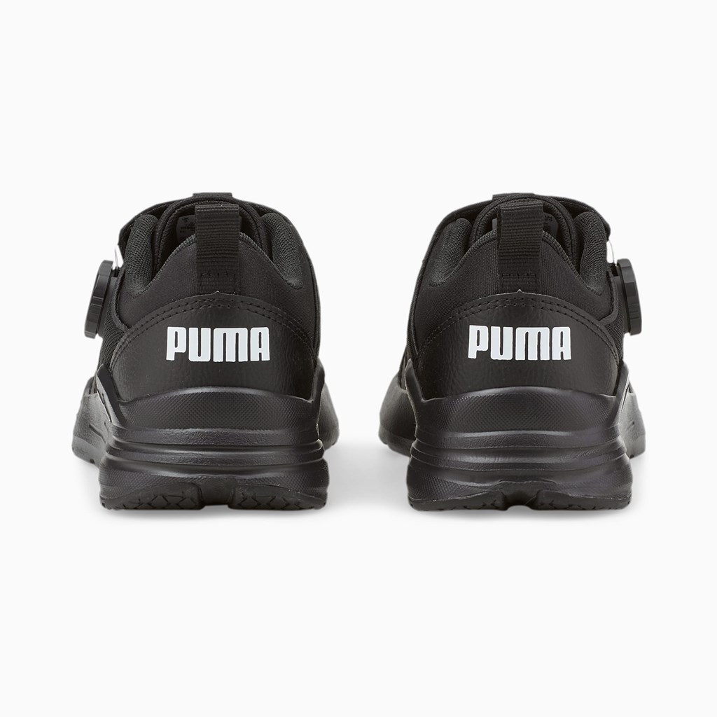 Puma Wired Run Disc JR Joggesko Gutt Svarte Hvite | EK1349278