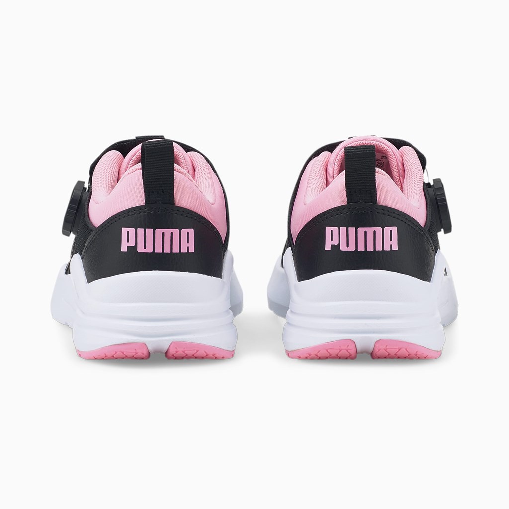 Puma Wired Run Disc JR Joggesko Gutt Svarte Rosa | YW6479018