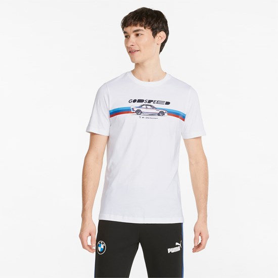 Puma BMW M Motorsport Car Graphic Løpe Tskjorte Herre Hvite | 362BWZDCM