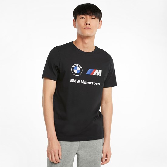 Puma BMW M Motorsport Essentials Logo Løpe Tskjorte Herre Svarte | 563LPBUEZ