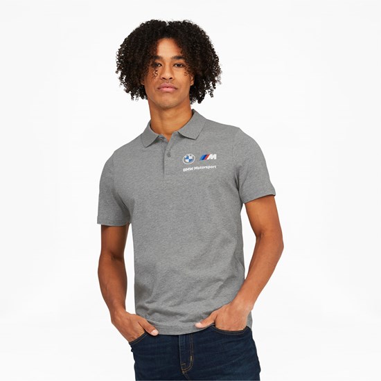 Puma BMW M Motorsport Essentials Polo T Skjorte Herre Medium Gray Heather | 927ZVGARD