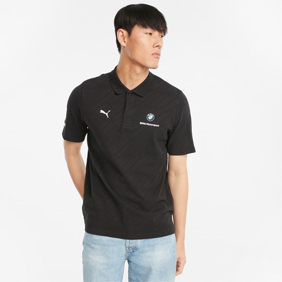 Puma BMW M Motorsport Jacquard Polo T Skjorte Herre Svarte | 827YTONMK