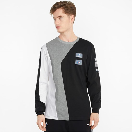 Puma BMW M Motorsport Street Long Sleeve Løpe Tskjorte Herre Svarte | 867JRFBZK