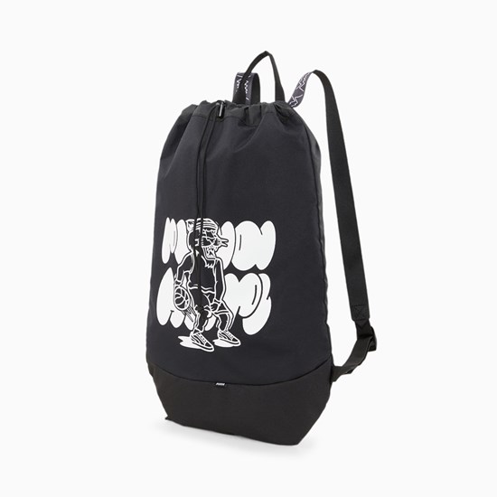 Puma Basketball Gym Sack Sack Dame Svarte Hvite | OD0687415