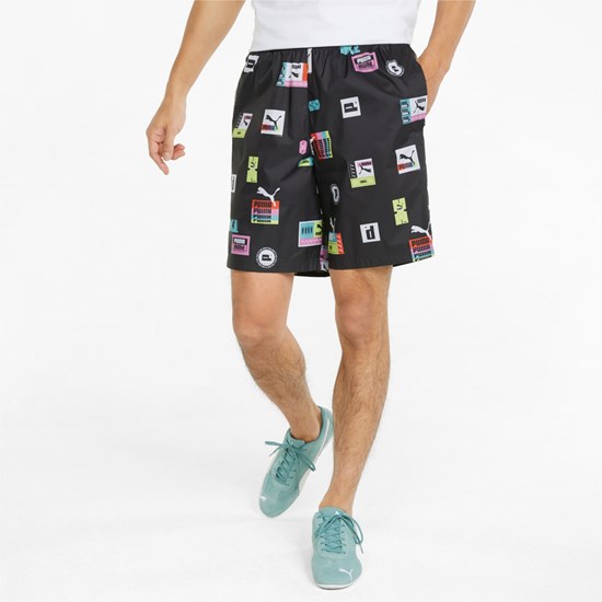 Puma Brand Love Printed Shorts Herre Svarte | ZF4682013