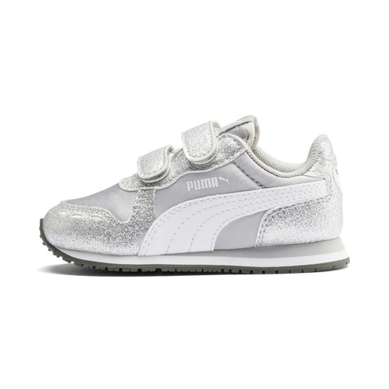 Puma Cabana Racer Glitz Ac Inf Joggesko Jente Sølv Hvite | ZN3629157