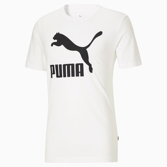 Puma Classics Logo Løpe Tskjorte Herre Hvite Svarte | 472XMOQYT