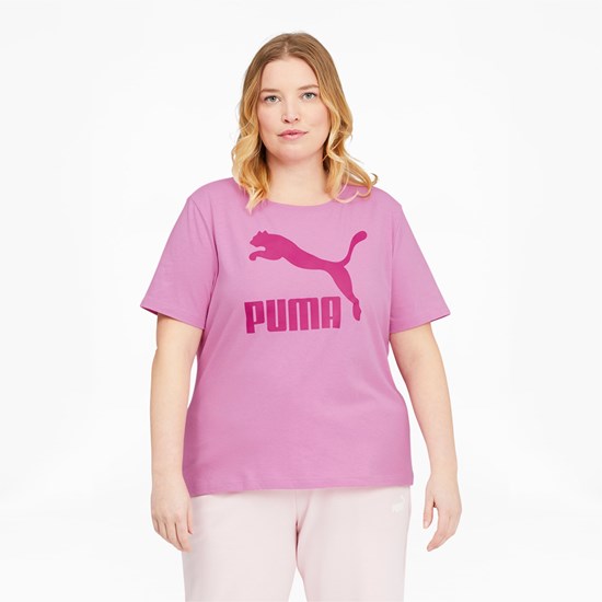 Puma Classics Logo PL Løpe Tskjorte Dame Opera Mauve | 401IGRJZH