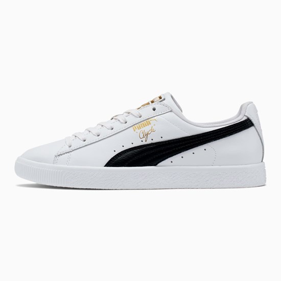 Puma Clyde Core Foil Joggesko Herre Hvite Svarte Gull | FS5809741