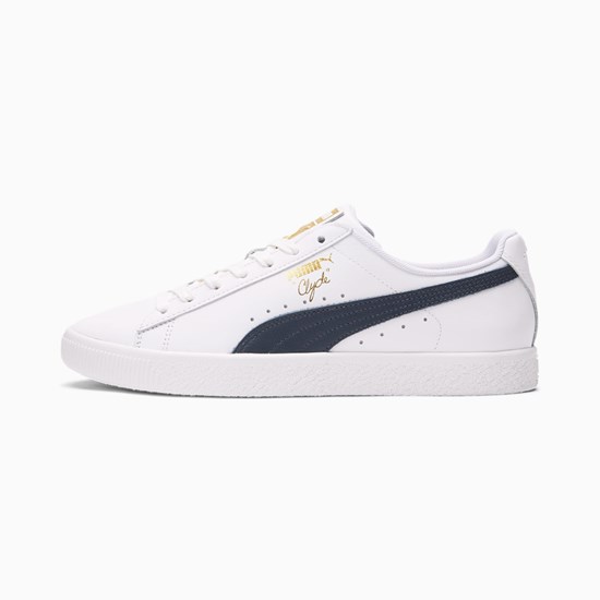 Puma Clyde Core Foil Joggesko Herre Hvite Marineblå Gull | IQ2075134