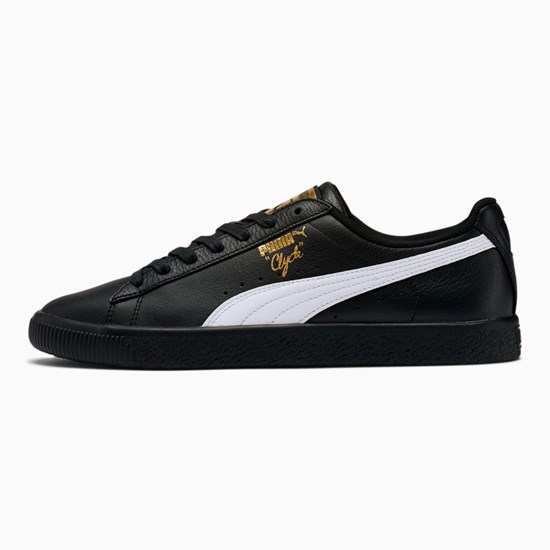 Puma Clyde Core Foil Joggesko Herre Svarte Hvite Gull | NZ1978603