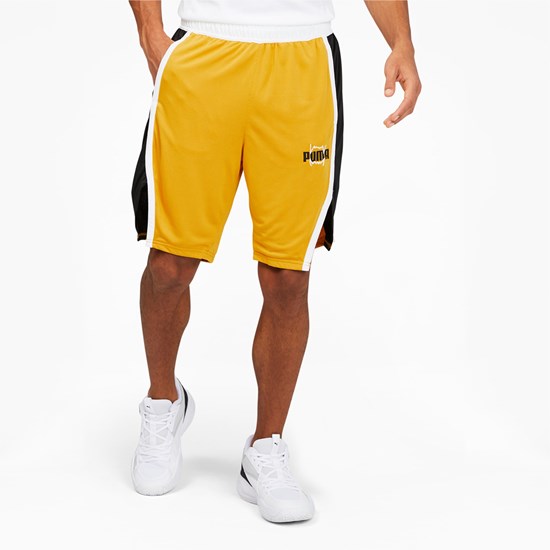 Puma Curl Basketball Shorts Herre Gul | MZ5018937