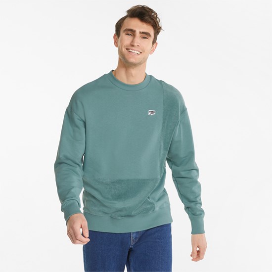 Puma Downtown Crew Neck Sweatshirt Herre Blå | HK9127835