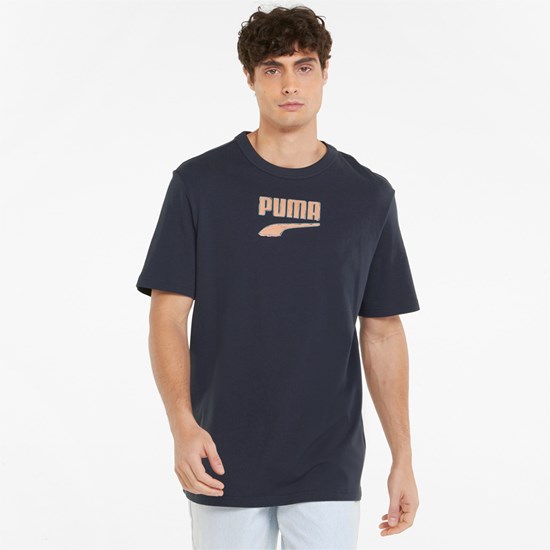 Puma Downtown Logo Crew Neck Løpe Tskjorte Herre Parisian Night | 321BZAXMU