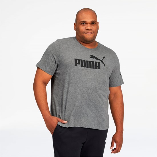 Puma Essentials Logo BT Løpe Tskjorte Herre Medium Gray Heather | 480CIQMZT