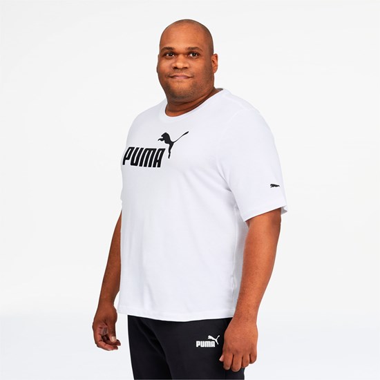 Puma Essentials Logo BT Løpe Tskjorte Herre Hvite | 978FCHMDE