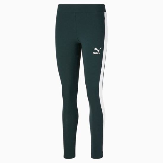 Puma Iconic T7 Leggings Dame Grønn | 504MHTEPS