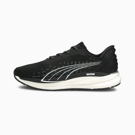 Puma Magnify Nitro Jogge Joggesko Dame Svarte Hvite | TH2716458