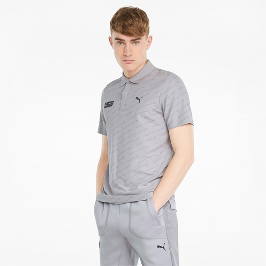 Puma Mercedes F1 Printed Polo T Skjorte Herre Sølv | 487GKDMVX