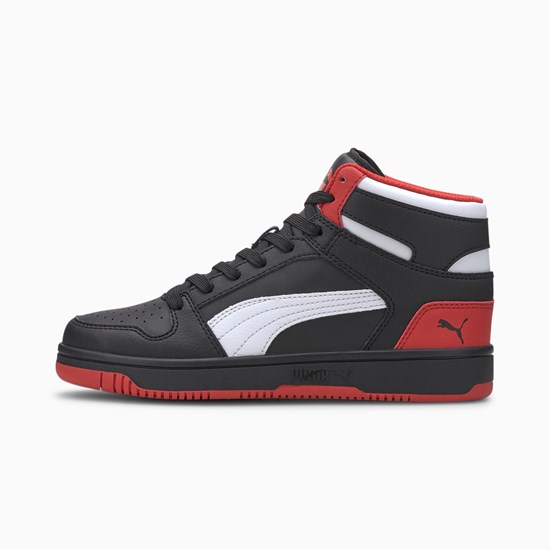 Puma PUMA Rebound LayUp Mid JR Joggesko Jente Svarte Rød Hvite | EX2508679