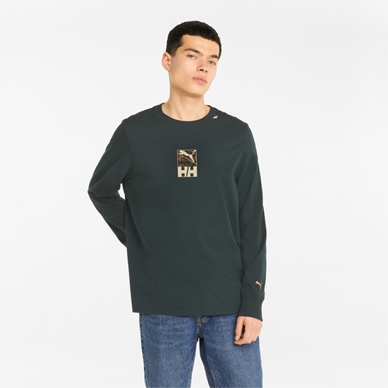 Puma PUMA x HELLY HANSEN Long Sleeve Løpe Tskjorte Herre Scarab | 876ZYENUD