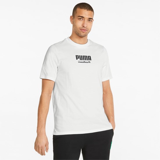 Puma PUMA x MINECRAFT Graphic Løpe Tskjorte Herre Hvite | 815IHZNLG