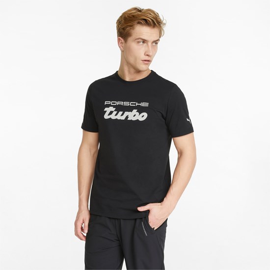 Puma Porsche Legacy Logo Løpe Tskjorte Herre Svarte | 208PNTLEK