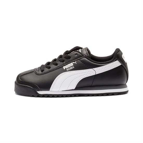 Puma Roma Basic Little Joggesko Jente Svarte Hvite Sølv | LT7149208