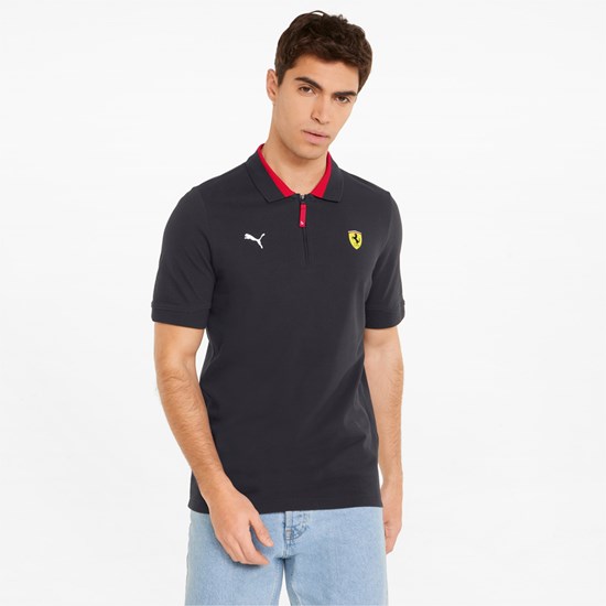 Puma Scuderia Ferrari Race Polo T Skjorte Herre Svarte | 183BUNYQT