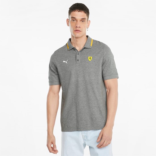 Puma Scuderia Ferrari Race Polo T Skjorte Herre Medium Gray Heather | 739DSTGPX