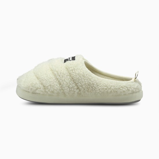 Puma Scuff Sherpa Tøfler Dame Hvite Svarte | ER9703165